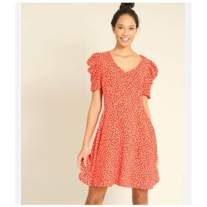 Pimkie Polka Dot Dress Red White Parisian Rockabilly Pin Up Retro M